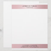 En-tête De Lettre Rose Gold Minimalist moderne tendance Modèle (Devant / Derrière)