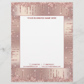 En-tête De Lettre Rose Gold Parties scintillant Business en-tête Mod (Devant)