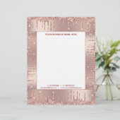 En-tête De Lettre Rose Gold Parties scintillant Business en-tête Mod (Debout devant)