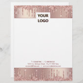En-tête De Lettre Rose Gold Parties scintillant Business en-tête Mod (Devant / Derrière)