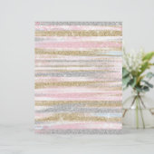 En-tête De Lettre Rose moderne Parties scintillant d'or Argent Strok (Debout devant)