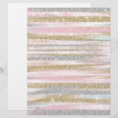 En-tête De Lettre Rose moderne Parties scintillant d'or Argent Strok (Devant / Derrière)