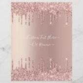 En-tête de lettre rose Parties scintillant or text (Dos)