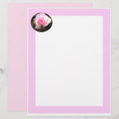 En-tête De Lettre Rose rose rose anglaise parfaite (Devant / Derrière)