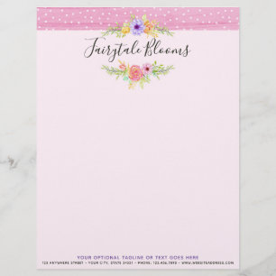 En-tête De Lettre Roses floraux lunatiques et Girly en bois rose