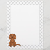 En-tête De Lettre Ruby Cavalier King Charles Spaniel Chien Sur Vert (Devant)