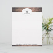 En-tête De Lettre Rustique Crossed Fork Couteau Logo Restauration (Debout devant)