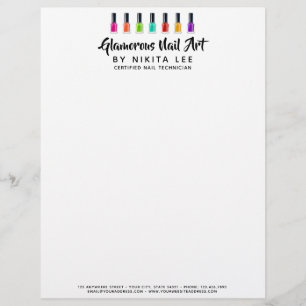 En-tête De Lettre Salon d'art polonais sur mesure de Rainbow Nail