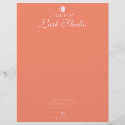 En-tête De Lettre Salon moderne Beauté Eyelash Studio (Devant)