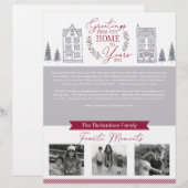 En-tête De Lettre Salutations de notre maison à l'année Noël de fami (Devant / Derrière)