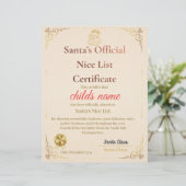En-tête De Lettre Santa’s Nice List Certificate (Debout devant)