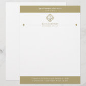 En-tête De Lettre Scales rétro-or de la justice| Professionnel (Devant / Derrière)