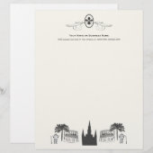 En-tête De Lettre Scène de Fancy Fleur de Lis la Nouvelle-Orléans (Devant / Derrière)