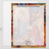 En-tête De Lettre Scène Wisemen de nativité de Noël (Devant / Derrière)