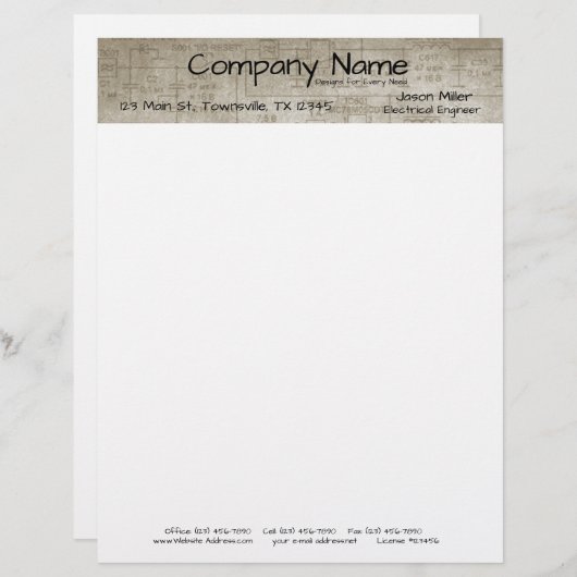 En-tête De Lettre Schéma électrique (Devant / Derrière)