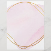 En-tête De Lettre Script Blush Rose Aquarelle Or Cercle Business (Dos)