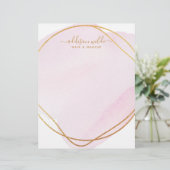 En-tête De Lettre Script Blush Rose Aquarelle Or Cercle Business (Debout devant)