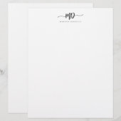 En-tête De Lettre Script de pinceau Monogramme personnalisé moderne  (Devant / Derrière)