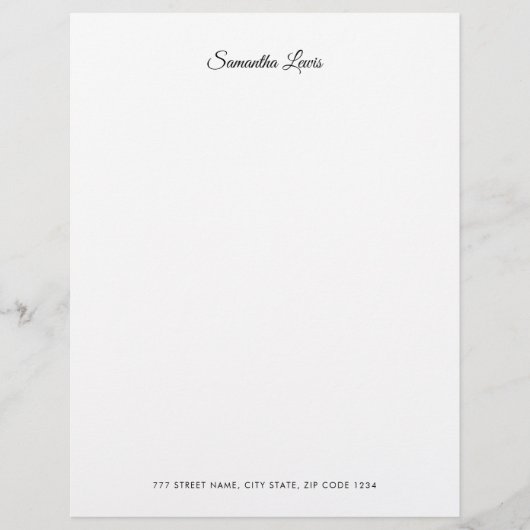 En-tête De Lettre Script Élégant Simple Professionnel (Devant)
