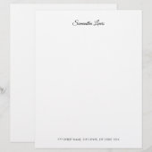 En-tête De Lettre Script Élégant Simple Professionnel (Devant / Derrière)