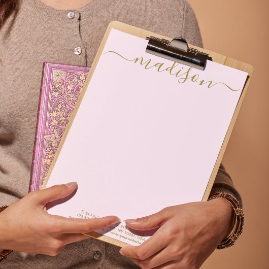 En-tête De Lettre Script manuscrit or élégant unique