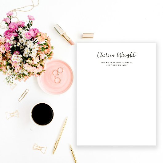 En-tête De Lettre Script moderne cool | Noir et blanc