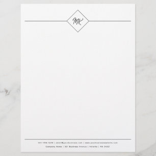 En-tête De Lettre Script professionnel monogramme personnalisé