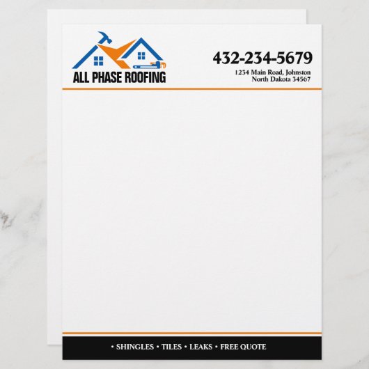 En-tête De Lettre Service de couverture professionnel (Devant / Derrière)