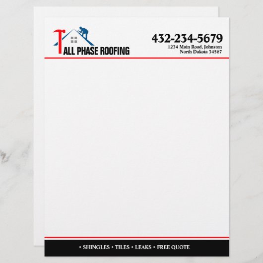 En-tête De Lettre Service de couverture professionnel (Devant / Derrière)