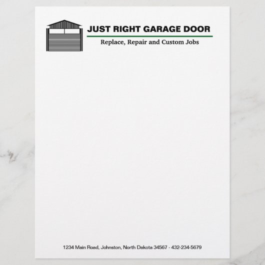 En-tête De Lettre Service de porte de garage professionnel (Devant)