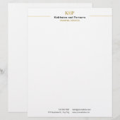 En-tête De Lettre Services financiers professionnels minimaux classi (Devant / Derrière)