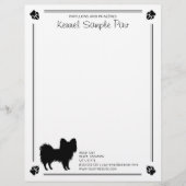 En-tête De Lettre Silhouette Papillon Chien Avec Pâtes Et Texte Pers (Devant)