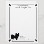 En-tête De Lettre Silhouette Papillon Chien Avec Pâtes Et Texte Pers (Devant / Derrière)