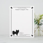 En-tête De Lettre Silhouette Papillon Chien Avec Pâtes Et Texte Pers (Debout devant)