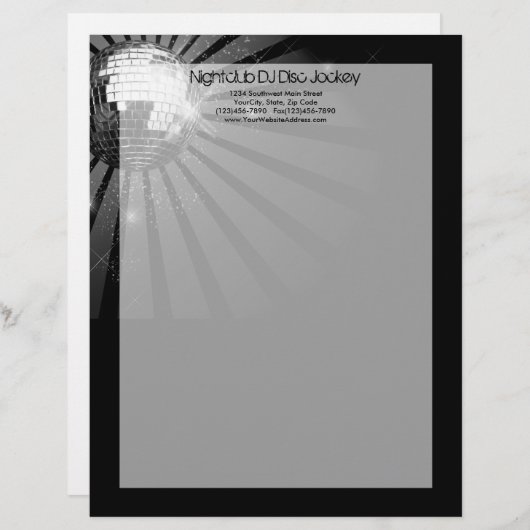 En-tête De Lettre Silver Sparkle (Devant / Derrière)