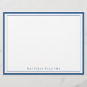 En-tête De Lettre Simple Basic Navy Blue Border Stationery (Devant)