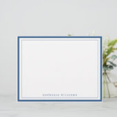 En-tête De Lettre Simple Basic Navy Blue Border Stationery (Debout devant)