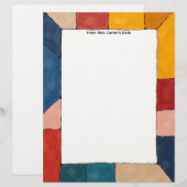 En-tête De Lettre Simple Color Blocks Stationery Paper (Devant / Derrière)