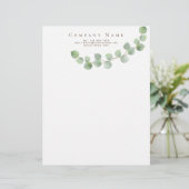 En-tête De Lettre Simple Elegance Green Eucalyptus Détails sur l'ent (Debout devant)