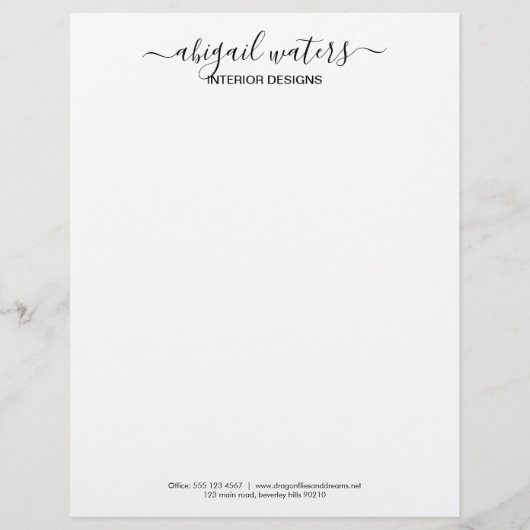 En-tête De Lettre Simple Élégant Écriture Manuscrite Affaires (Devant)