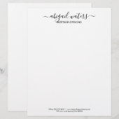 En-tête De Lettre Simple Élégant Écriture Manuscrite Affaires (Devant / Derrière)