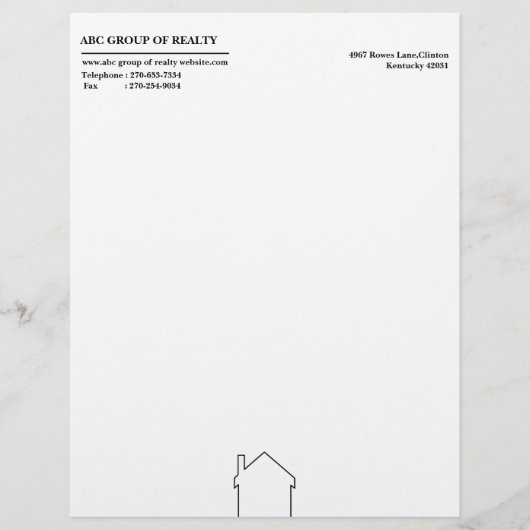 En-tête De Lettre Simple Immobilier (Devant)