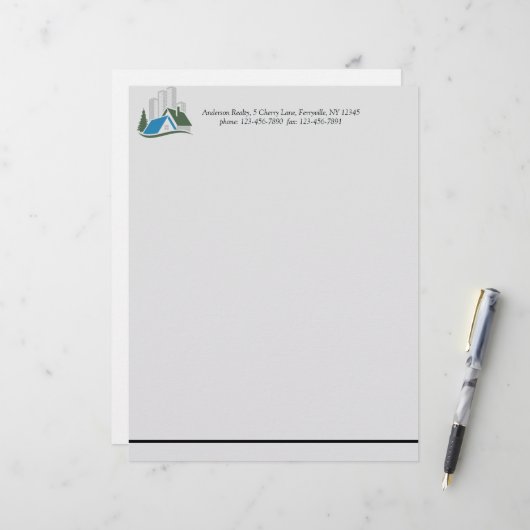 En-tête De Lettre Simple Immobilier (Devant/Arrière en situation)