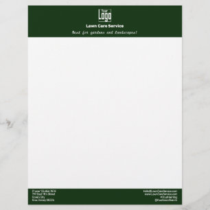 En-tête De Lettre Simple logo de société nom devise vert