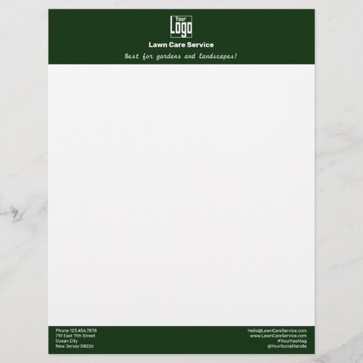 En-tête De Lettre Simple logo de société nom devise vert (Devant)