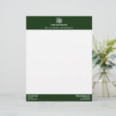 En-tête De Lettre Simple logo de société nom devise vert (Debout devant)