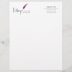 En-tête De Lettre Simple Notaire moderne minimaliste rose et blanc
