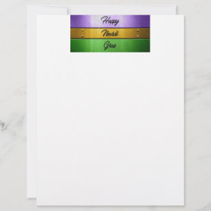 En-tête De Lettre SlipperyJoe's Happy Mardi Gras violet or vert b