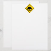 En-tête De Lettre SlipperySignal de passage de l'ours de Joe silhoue (Devant / Derrière)