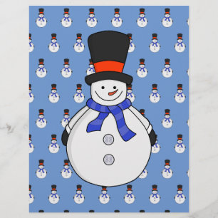 En-tête De Lettre Snowman avec chapeau supérieur